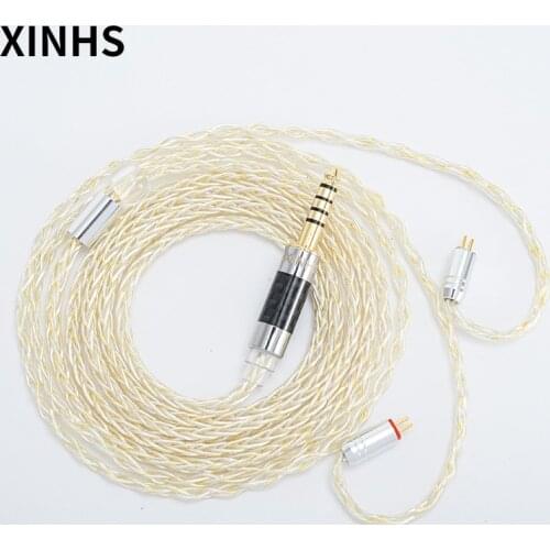 High-end Headphone Cable 8 Core 5N copper plated silver Earphones Upgrade Wire For SE846 SE535 TRN QDC TFZ