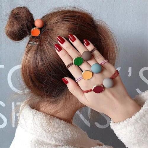 Korean Style High Quality Hot Selling Fashion Colored Acrylic Hair Band Women Girls Hair Rope Hair Ring Hair Accessory Headpiece