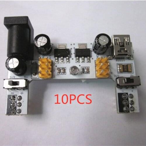 10Pcs New MB102 Power Module Breadboard Special 2-way breadboard module compatible with 5V/3.3V DC voltage regulator module