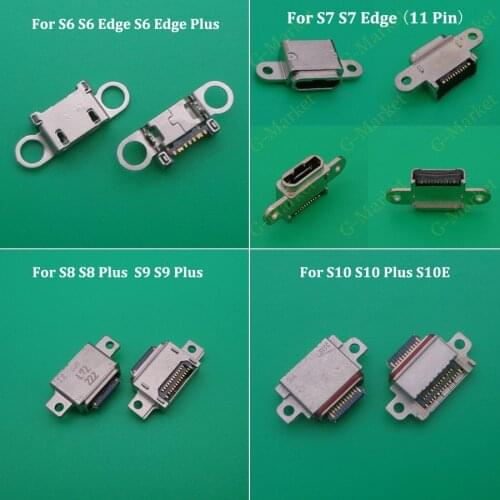 2pcs/lot Charging Port for Samsung S6 edge Plus S7 S7edge S8 S8Plus S9 S9Plus S10 S10Plus S10E Micro USB Jack Socket Connector
