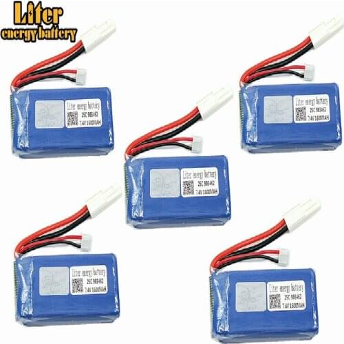 5PCS 7.4V 1600mAh 25c battery For FT009 Remote controlboat speedboat battery 903462 7.4V 1600mah EL EL-2P PLUG