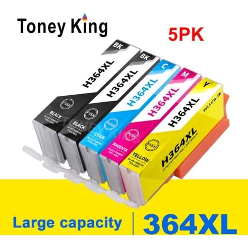 5Pcs for HP 364 Ink Cartridges for HP364 Cartridge 364XL Deskjet 3070A 5510 5515 6510 7510 7520 B209a B210a 4620 Printers Inkjet