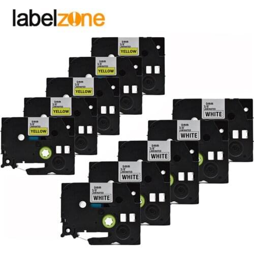 5pcs tze221 plus 5pcs tze621 9mm compatible for p-touch printer tze tape tze-221 tz221 tz-221 tz 621 tze-621 tz621 for brother