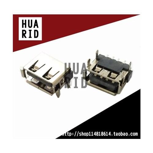 50pcs/USB socket Mother seat 2.0 AF 4 Pin High 6.3mm SMD 10.0 Female head Data interface Connectors USB-013