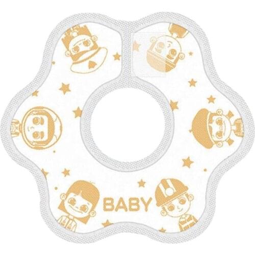 69HE 30 Pcs Disposable Baby Bibs 360 Degree Rotation Feeding Apron Cotton Burp Cloth