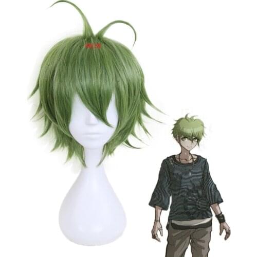 Anime Danganronpa Rantaro Amami Rantarou Green Short Wig Cosplay Costume Dangan Ronpa V3 Synthetic Hair Party Wigs