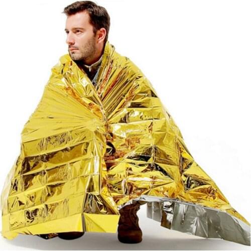 160x210cm Emergency Blanket Double Side Heat Preserve First Aid Kit Accessories Sports Outdoor Camp Hiking Self Rescue