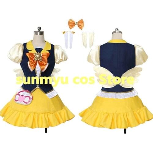 Happiness Charge PreCure! Yuuko Omori Cure Honey DokiDoki! Cosplay Costume Custom Size Halloween