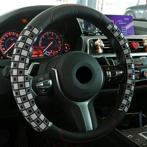 PU leather Car Steering Wheel Cover Auto Decoration Auto Steering Covers Diameter 38cm Car-styling Car Accessories