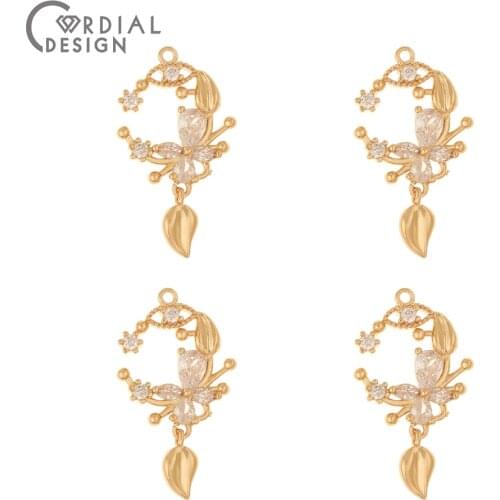 Cordial Design 30Pcs 18*30MM CZ Pendant/Jewelry Findings & Components/Hand Made/DIY Charms/Jewelry Accessories/Earrings Making