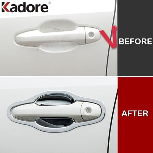 For Toyota Highlander 2014 2015 2016 2017 2018 2019 Car Door Handles Decoration Cover Trim Door Bowl Covers Exterior Decals