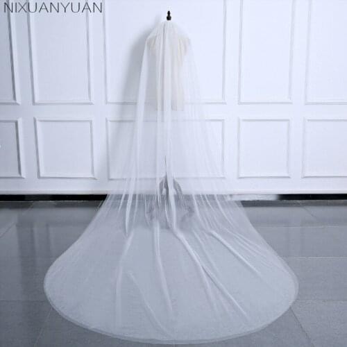 2021 Elegant Wedding Veil 3 Meters Long Soft Bridal Veils With Comb 2 layers Ivory White Color Bride Wedding Accessories