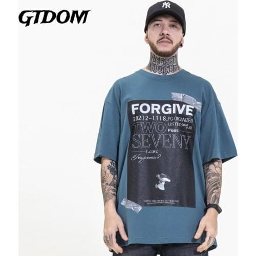 GTDOM Men Originate Design Individuality Spacious Characters Print Short Sleeve T-Shirt 2021 Summer New O-Neck Causal T-Shirt