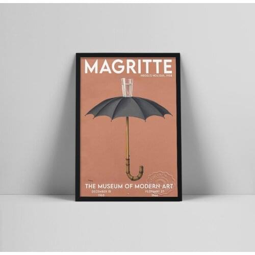 Rene Magritte Art Exhibition Poster Hegels Holiday 1958 Print Umbrella Poster Vintage Abstract Poster Printable Quality Art