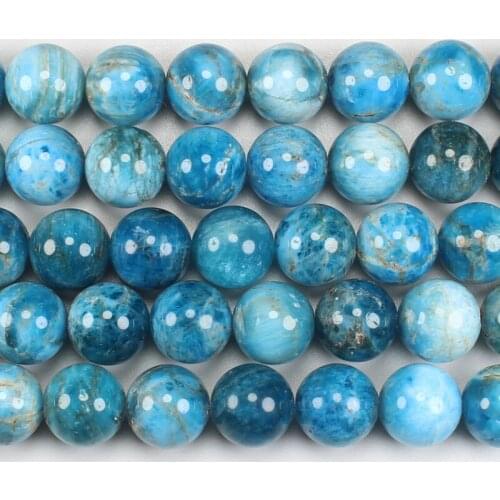 8-12mm Natural Blue Apatite Round Beads 15inch ,Wholesale For DIY Jewellery Free Shipping