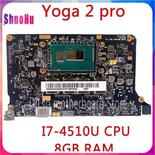 KEFU NM-A074 For Lenovo Yoga 2 Pro Laptop Motherboard 5B20G38213 VIUU3 NM-A074 I7-4510u CPU 8GB RAM Original Mothebroard DDR3