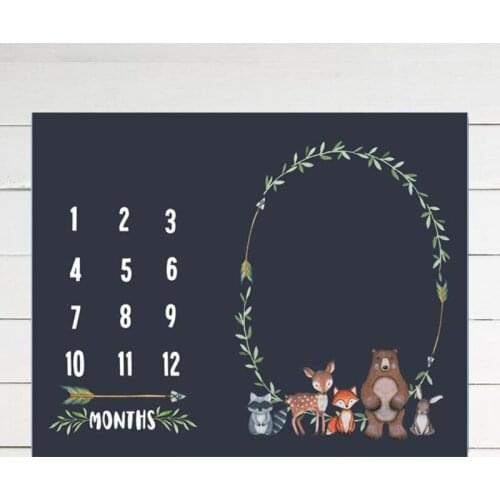 Monthly Baby Milestone Blanket Wrap Towel Newborn Photo Background Cloth B36E