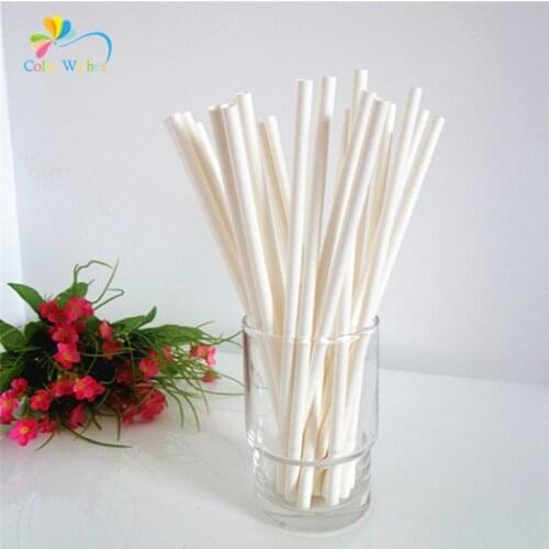 Pack of 25pcs Solid White Party Paper Drinking Straws Wedding Baby Shower Anniversary Festive Birthday Party Table Supplies