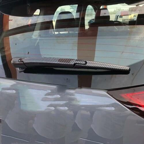 For Nissan Rogue X-Trail T33 2022 2023 Carbon Fiber Style Rear Window Wiper Arm Blade Cover Trim Overlay Nozzle Molding