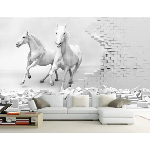 Custom 3D horse wallpaper , horse wall painting for the living room bedroom TV background wall waterproof papel de parede
