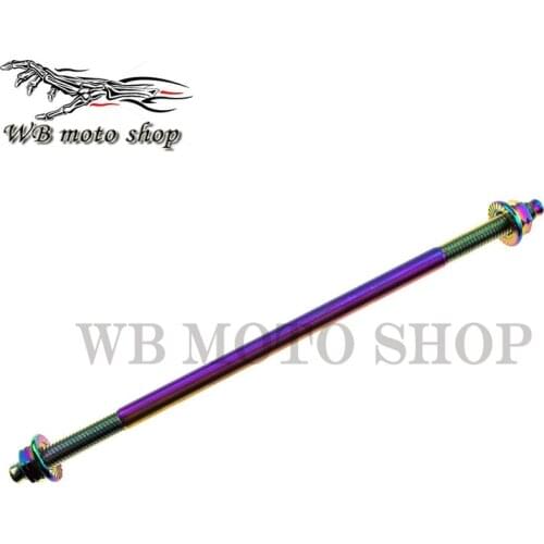 Motorcycle Wheel Rim Axle With Nuts M10mm*250mm 304 Stainless Steel Both Side Hub For Honda Yamaha Suzuki 2 stroke DIO JOG RS ZX