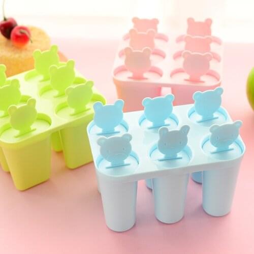 6 PCS DIY Bear Ice Cream Square Flat Reusable Baking Mold Cooking Tools