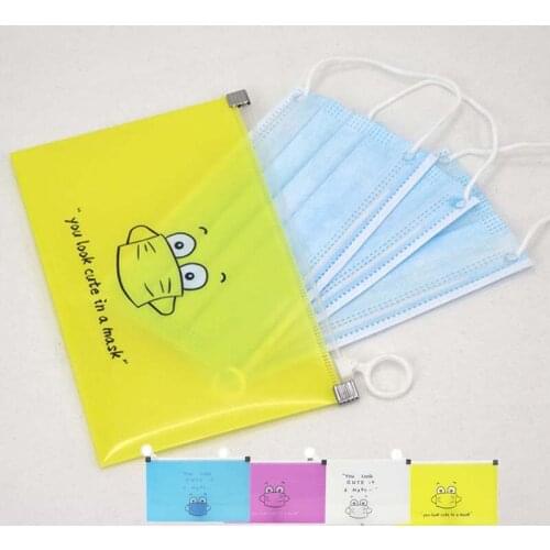 Portable Waterproof Mask Case Mask Storage Clip Face Masks Cover Zipper Storage Bag Reusable Dustproof Organizer Holder
