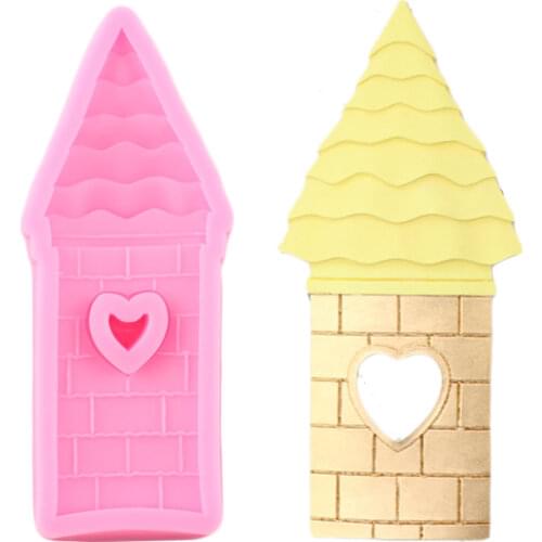 Princess Castle Silicone Molds 3D House Fondant Mold DIY Baby Birthday Cake Decorating Tools Candy Clay Chocolate Gumpaste Mould