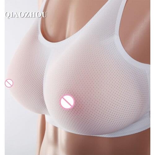 Big breast form realistic silicone soft fake breasts boob for man 1600g with good elasticity bra