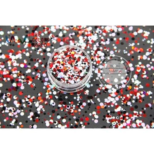 RIMP321-334 Mix Colors and Round Dot shapes Glitter for nail art makeup and DIY decoration