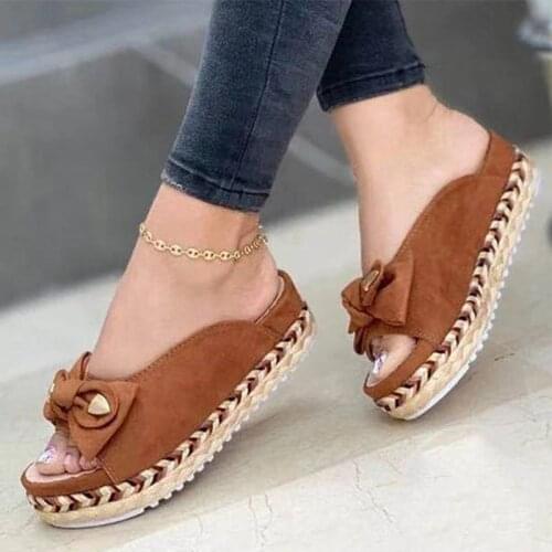 Women Sandals Casual Wedges Heels Slippers Summer Shoes Women Peep Toe Straw Heels Sandalias Mujer Sweet Platform Sandals