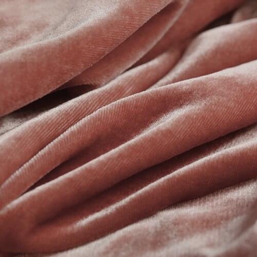 Silk Velvet Fabric 40 momme 140cm Width 55" Women Velvet Suits and Dresses Pink Color