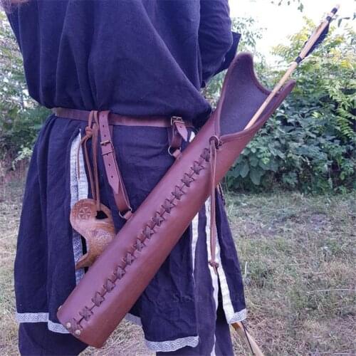Medieval Quiver Archery Arrow Hunter Outfit Costume Accessories Male Arrow Sleeve Adjustable Shoulder Strap Hunting Bow Cosplay
