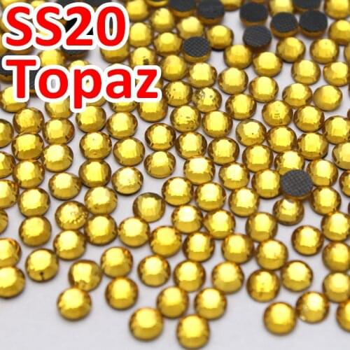 SS20 4.6-4.8mm,1440pcs/Bag Topaz Golden DMC HotFix FlatBack Rhinestones,DIY Hot Fix iron-on garment yellow-crystal gem stone
