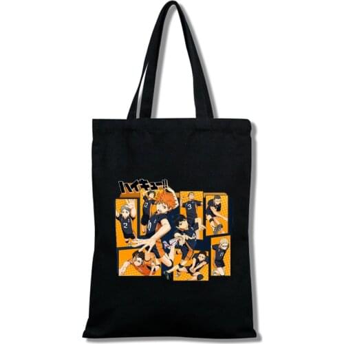 Tee Haikyuu Manga Nishinoya Yuu Oikawa Tooru Cartoon Printing Graphic Shopping Bags Girls Fashion Casual Package Tote Bag