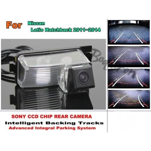 Trajectory Intelligent Car Reverse Tracks CCD HD Night Vision Rear View Camera For Nissan Latio Hatchback 2011 2012 2013 2014