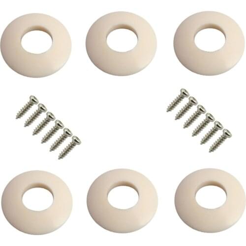 Pack of 6 White Plastic Ferrules Washers Gasket Screws for Guitar Tuners Machine Heads Guitar Tuning Pegs