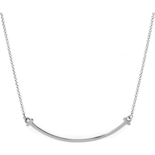 Simsimi Mini smile women Necklace stainless steel pendant fashion necklaces rolo chain for women 1pcs