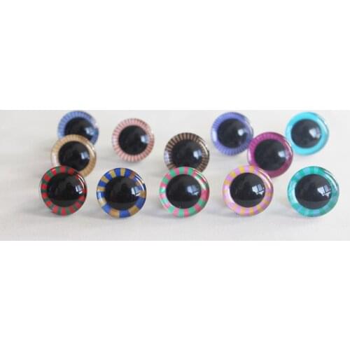 MASCKASZEM Customiz 10pcs 9 12 14 16 18 20 25 30 35mm New 3D Colorful Toy Safety Eyes + Back Washer for Diy Plush Doll--X12B