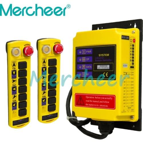 2 Speed 2 Transmitters Control Hoist Crane Radio Remote Control Push Button Switch System Controller with E-stop