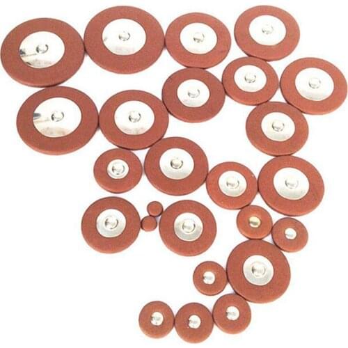 25/26/28pcs Tenor/Alto/Soprano Saxophone Sax Pads Sheep Leather Replacement Brown Fuax Easy Install Portable Professional Pad