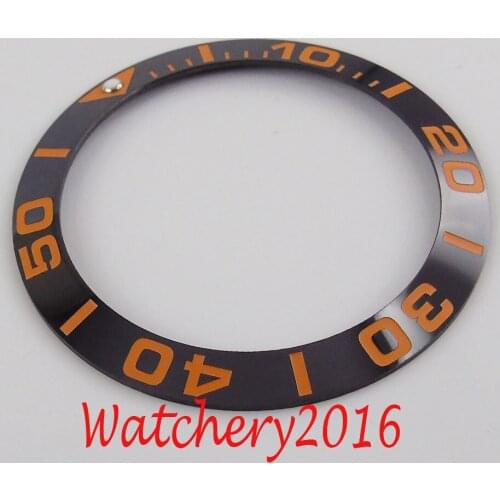 39.9mm Ceramic Watch Bezel Orange Mark Insert For Automatic Mens Watch Face Inner Diameter 31.6mm Watch Replacement Accessories
