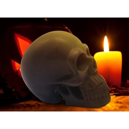 3D Skeleton Head Skull Silicone Candle Mold DIY Chocolate Candy Molds Party Cake Decoration Mold Pastry Baking Decoration Tools