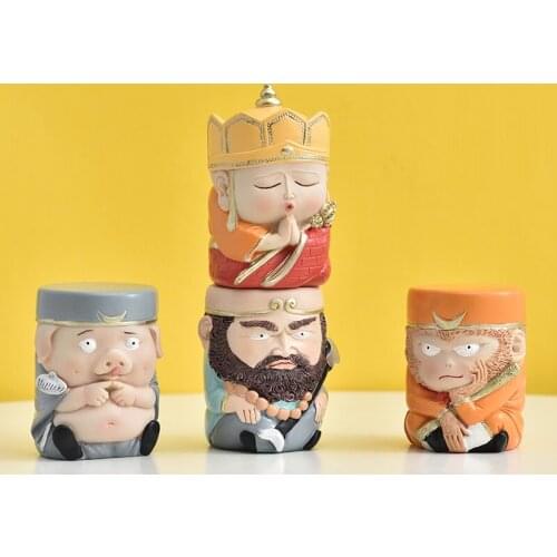 4PCS/SET CHINA CLASSIC MYTH DRAMA CHARACTER JOURNEY TO THE WEST MONKEY KING MONK TANG SHA MONK CAR INTERIOR DISPLAY DECOR R4789