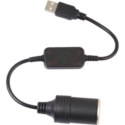 5V 2A USB Male to 12V Car Cigarette Lighter Socket Converter Cable Adapter For DVR Car-charger Electronics Auto Accessories