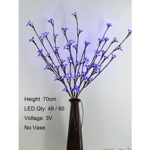Free Shipping Lighted Branch Cherry Blossom LED Branch Light 28" 48 LED Christmas branch light wedding table decoration 8 Colors