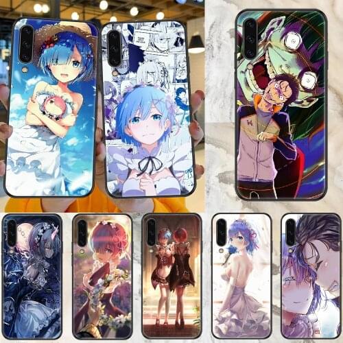 Re ZERO Ram Rem In Another World Phone case For Samsung Galaxy A 3 5 7 8 10 20 21 30 40 50 51 70 71 E S 2016 2018 4G black