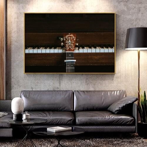 Forbeauty Oil Canvas Painting guitar_piano_musical_instrument_For Home Decoration Wall Art