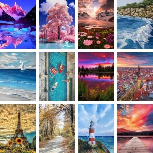 GATYZTORY pictures by numbers Landscape canvas wall paintings Decoration for home painting by numbers