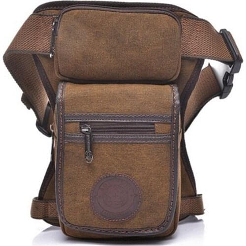 Men Canvas Waist Drop Leg Bag Cross Body Messenger Shoulder Belt Hip Bum Fanny Pack Thigh Travel Motorcycle Riding
